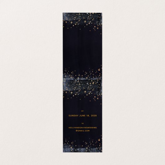 Gold Sterrennacht Wedding Online RSVP Folded Kaart Visitekaartje (Binnenkant ongevouwen)