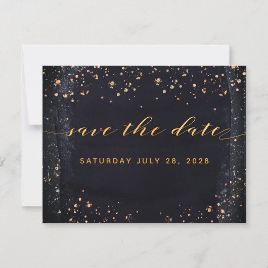Gold Sterrennacht Wedding Save the Date Invitation Kaart (Voorkant)