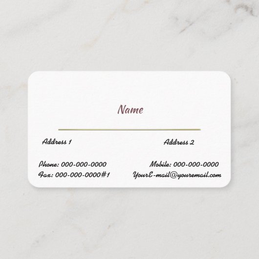 Gold Stethoscoop Visitekaartje (Achterkant)