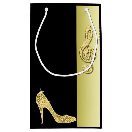 Gold Stiletto & Treble Cleft 50e verjaardag Klein Cadeauzakje (Achterkant)