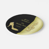 Gold Stiletto & Treble Cleft Birthday Papieren Bordje (Gekanteld)