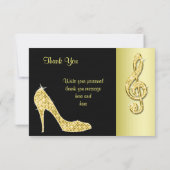 Gold Stiletto & Treble Cleft Hartelijk dank Bedankkaart (Achterkant)