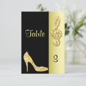 Gold Stiletto & Treble Cleft Kaart (Staand voorkant)