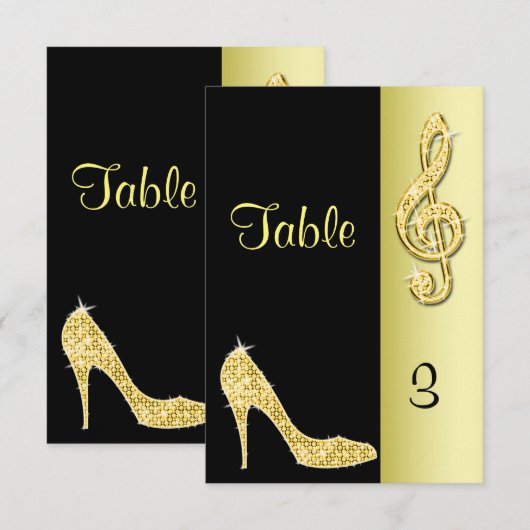 Gold Stiletto & Treble Cleft Kaart (Voorkant / Achterkant)