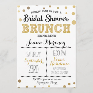 Gold Stippen Bridal Shower Kaart