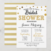 Gold Stippen Bridal Shower Kaart (Voorkant / Achterkant)