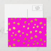 Gold Stippen Faux Foil Hot Pink Magenta Pattern Briefkaart (Voorkant / Achterkant)