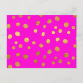 Gold Stippen Faux Foil Hot Pink Magenta Pattern Briefkaart (Voorkant)
