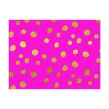 Gold Stippen Faux Foil Hot Pink Magenta Pattern
