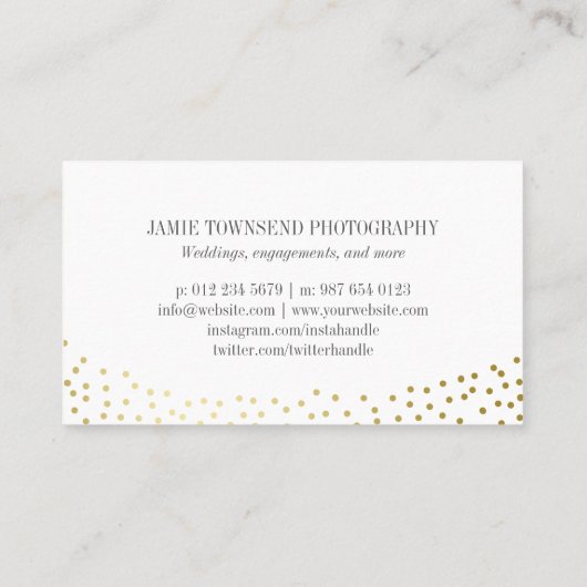 Gold Stippen Foto Collage Professional Fotograaf Visitekaartje (Achterkant)