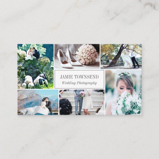 Gold Stippen Foto Collage Professional Fotograaf Visitekaartje (Voorkant)