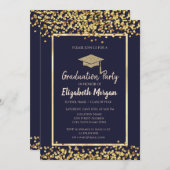 Gold Stippen Glitter Afstudeerder Pet Afstuderen Kaart (Voorkant / Achterkant)