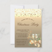 Gold Stippen kerstballen, rendierkerstfeest Kaart (Voorkant)