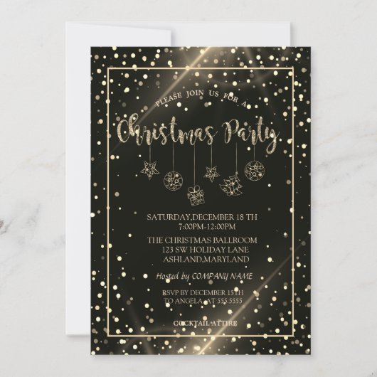 Gold Stippen, kerstfeestdagen Kaart (Voorkant)