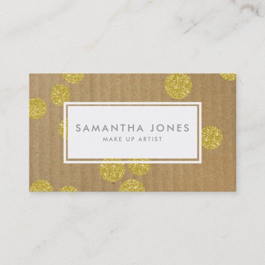 Gold Stippen Kraft Paper Modern make up art Visitekaartje (Voorkant)