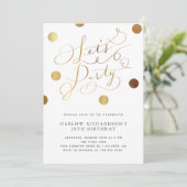 Gold Stippen Laat de partij van het Volwassenendag Kaart (Staand voorkant)