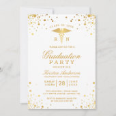 Gold Stippen Medical Nursing School Graduparty Kaart (Voorkant)