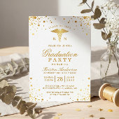 Gold Stippen Medical Nursing School Graduparty Kaart