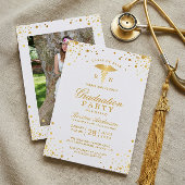 Gold Stippen Medical Nursing School Graduparty Kaart