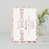 Gold Stippen Pattern Baby shower Folie Folie Feestdagenkaart (Staand Voorkant)
