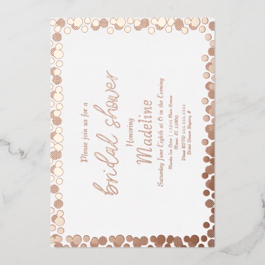 Gold Stippen Pattern Weddenschap Folie geprezen Ui Folie Feestdagenkaart (Voorkant)