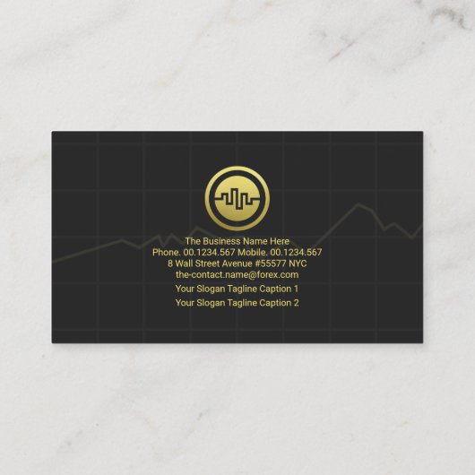 Gold Stock Exchange Graph Financial Stock Broker Visitekaartje (Achterkant)