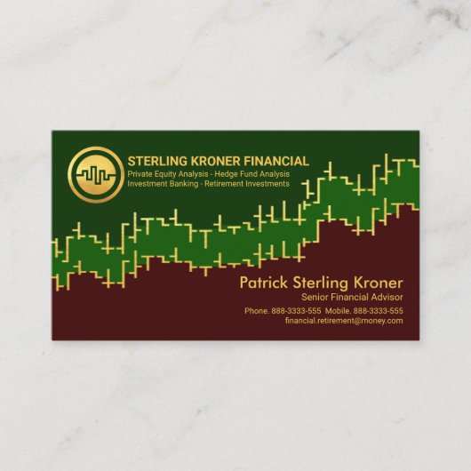 Gold Stock Forex Graph Financial Consultant Visitekaartje (Voorkant)