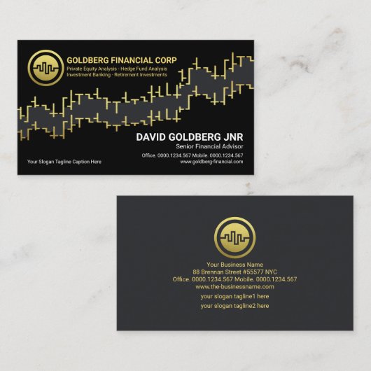 Gold Stock Forex Graph Financial Consultant Visitekaartje (Voorkant / Achterkant)