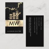 Gold Stock Grafiek| Leder | Grafiek Visitekaartje (Voorkant / Achterkant)