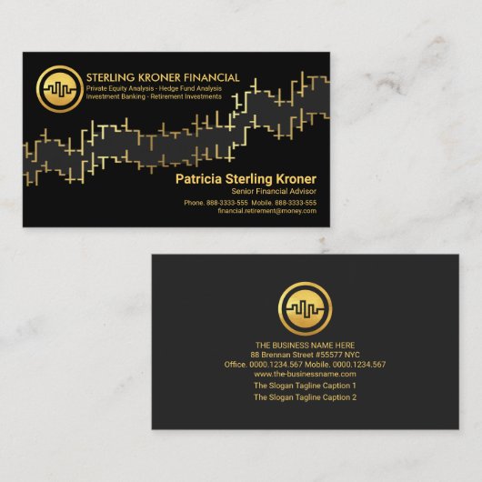 Gold Stock Graph Financial Visitekaartje (Voorkant / Achterkant)