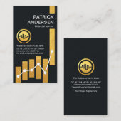 Gold Stock Share Bar Graph Visitekaartje (Voorkant / Achterkant)