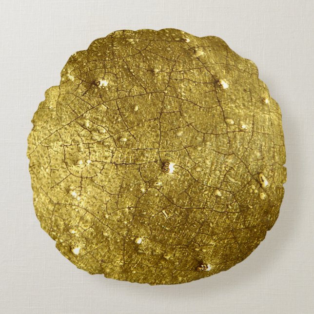 Gold stone fotografie rond kussen (Voorkant)