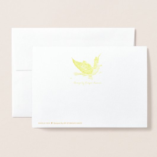 GOLD STORK GIRL BABY SHOWER FOLIE KAARTEN (Met envelop)