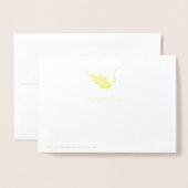 GOLD STORK GIRL BABY SHOWER FOLIE KAARTEN (Met envelop)