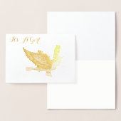 GOLD STORK GIRL BABY SHOWER FOLIE KAARTEN (Display)