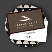 Gold  Straight Razor Master Barber Visitekaartje