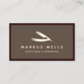 Gold  Straight Razor Master Barber Visitekaartje (Voorkant)