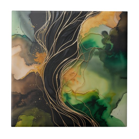 Gold Strand Abstract Tegeltje (Voorkant)