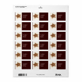 Gold Straw Star Retouradreslabels Etiket (Full Sheet)