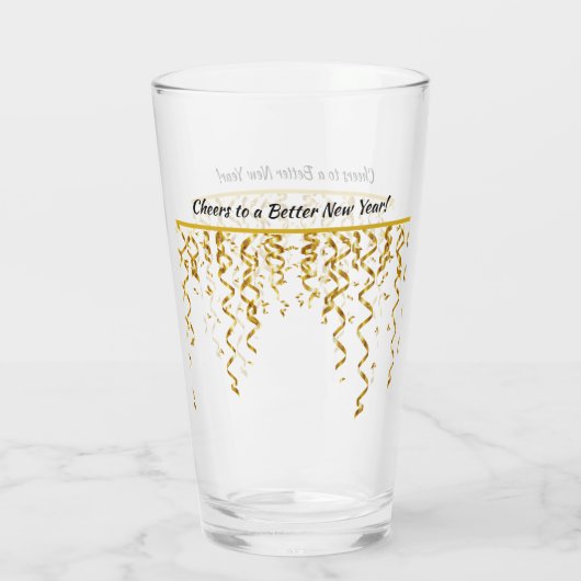 Gold Streamers, een beter nieuwjaar Glas (Achterkant)