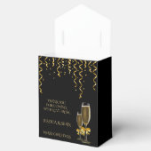 Gold Streamers en Champagne-kerstmis Bedankdoosjes (Geopend)