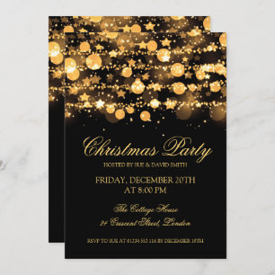 Gold String-lampjes voor kerstfeestdagen Kaart