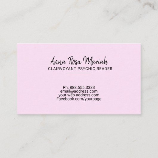 *~* Gold String Lights Clairvoyant Reader Pastel Visitekaartje (Achterkant)