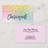*~* Gold String Lights Clairvoyant Reader Pastel Visitekaartje (Voorkant / Achterkant)