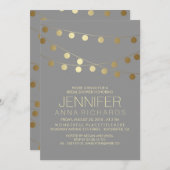 Gold String Lights Modern Vrijgezellenfeest Kaart (Voorkant / Achterkant)