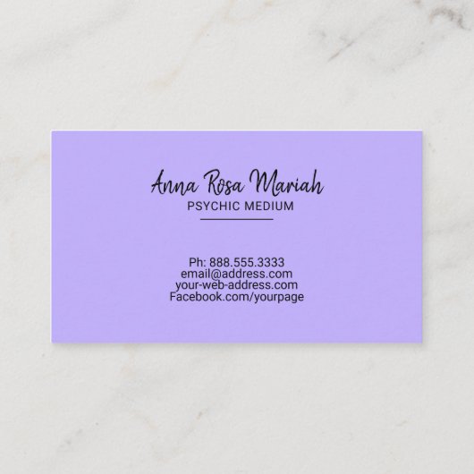 *~* Gold String Lights Ombre Pastel Psychic Medium Visitekaartje (Achterkant)