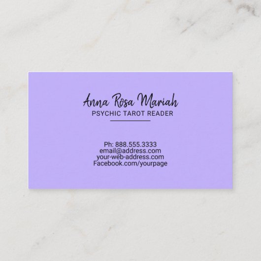 *~* Gold String Lights Ombre Pastel Tarot Reader Visitekaartje (Achterkant)