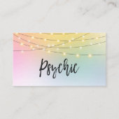 *~* Gold String Lights Ombre Psychic Medium Pastel Visitekaartje (Voorkant)