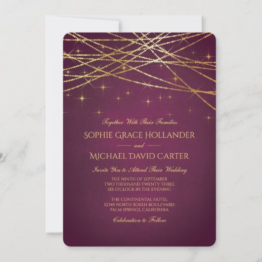 Gold String Lights op Ruby Kaart (Voorkant)