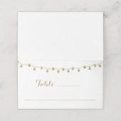 Gold String Lights Weddenschap Dinner Place Kaarte Plaatskaartje (Buitenkant ongevouwen)